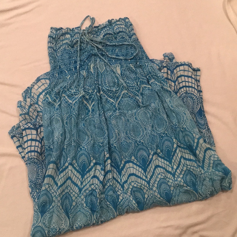 Peacock Print Maxi Dress